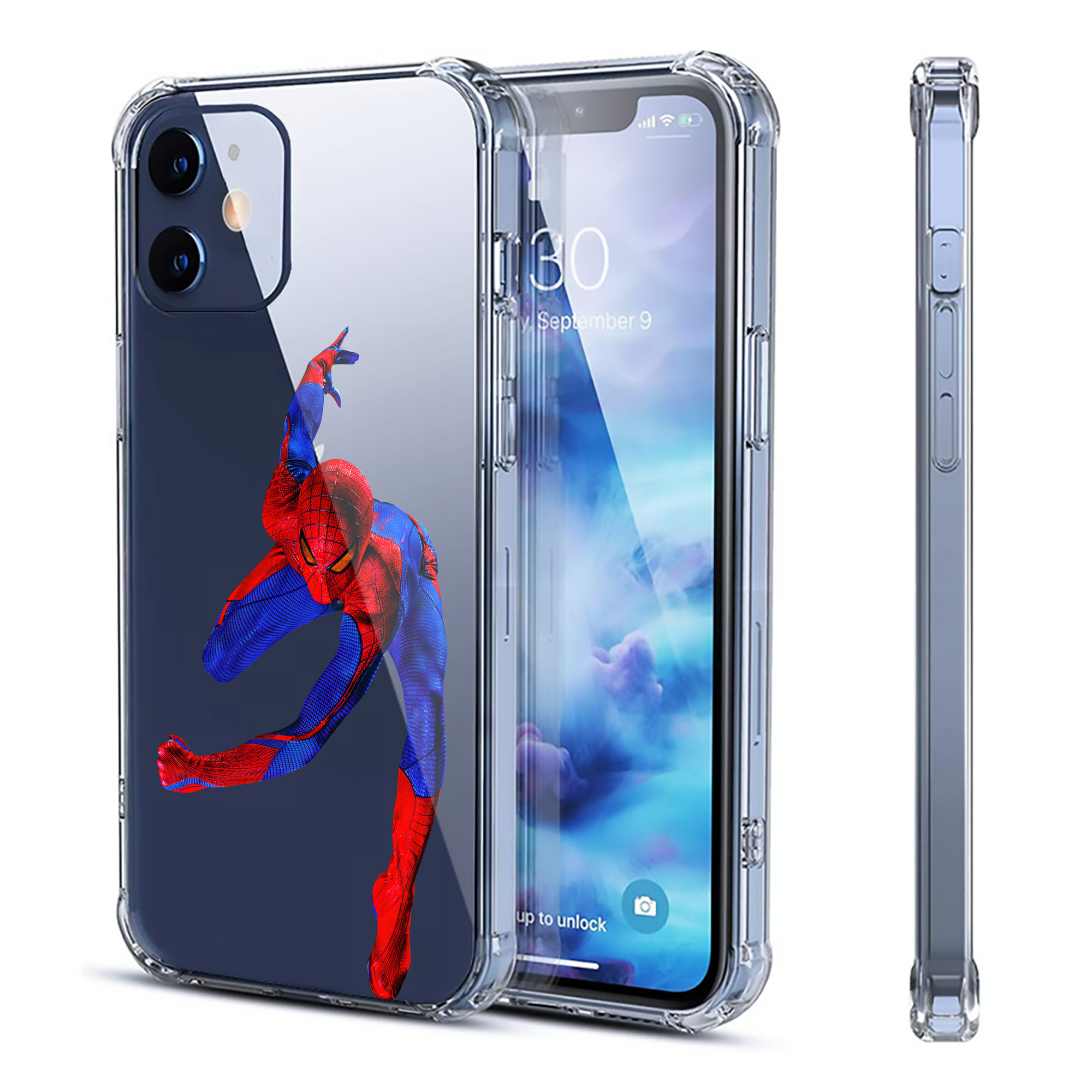 （画像用） Spider Man スパイダーマン 【iPhone 12シリーズ対応】透明スマホケース（クリアソフトケース）